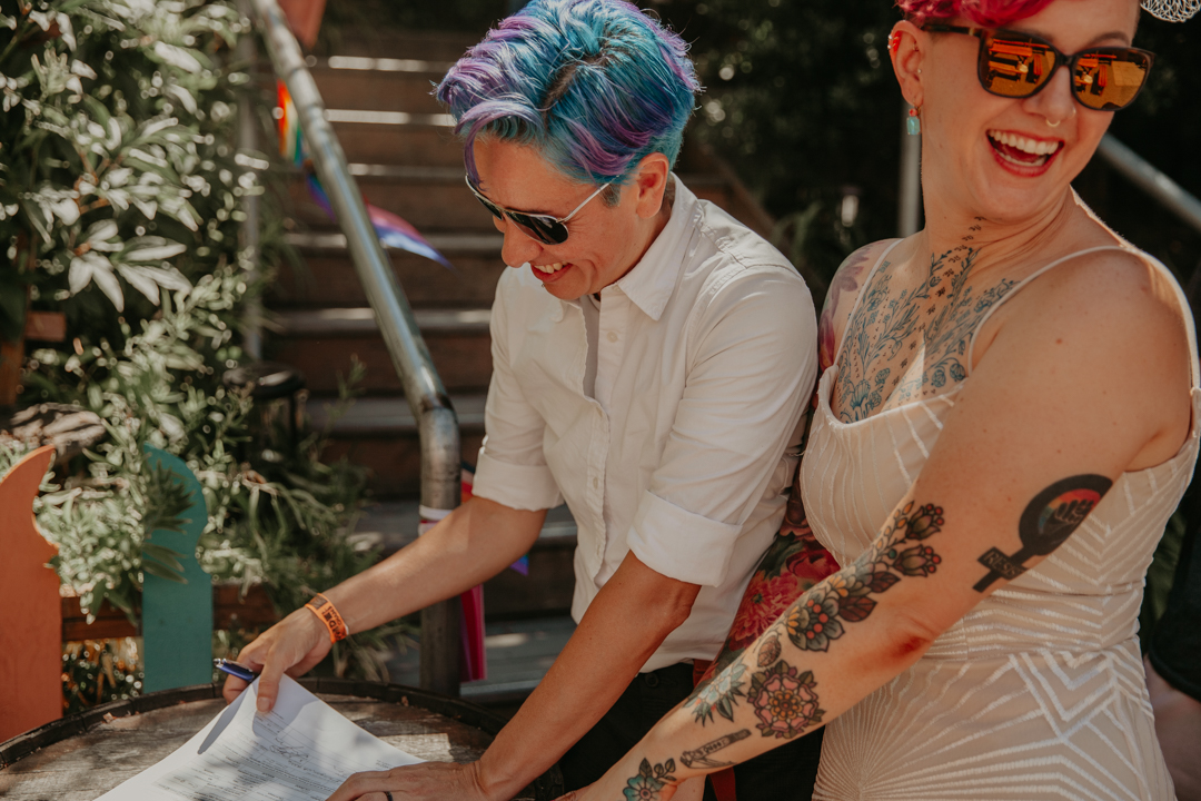 Bellingham Pride queer wedding celebration on offbeat wed 32 - A colorful queer wedding at Bellingham Pride (planned in only 3 WEEKS!) Bellingham Pride queer wedding celebration on offbeat wed 32
