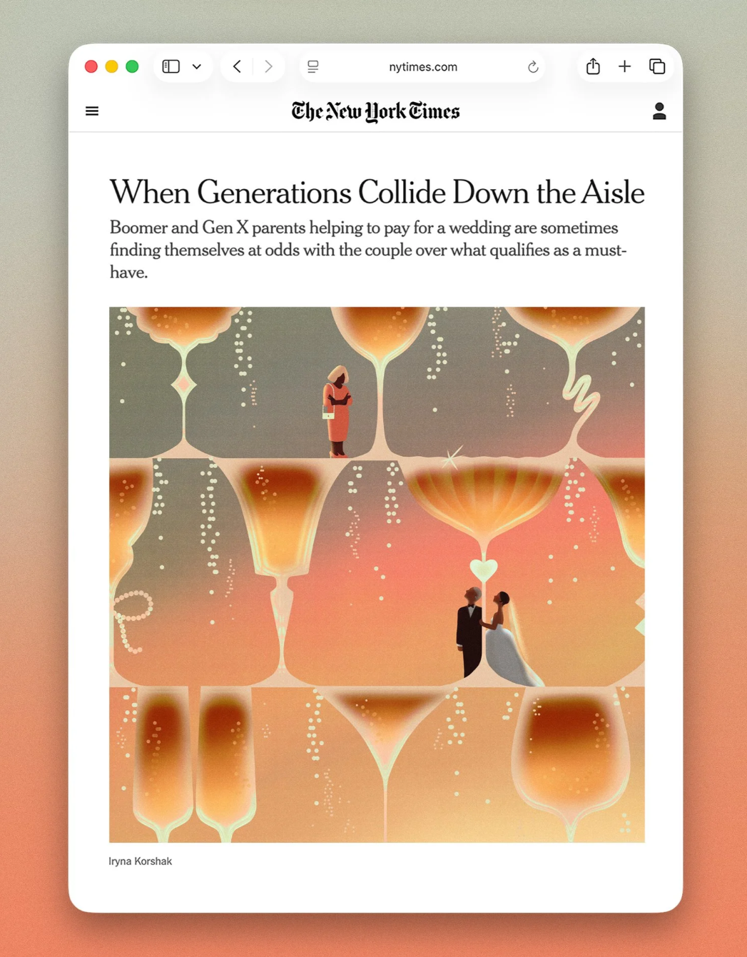 offbeat wed in the nytimes illustration by iryna korshak