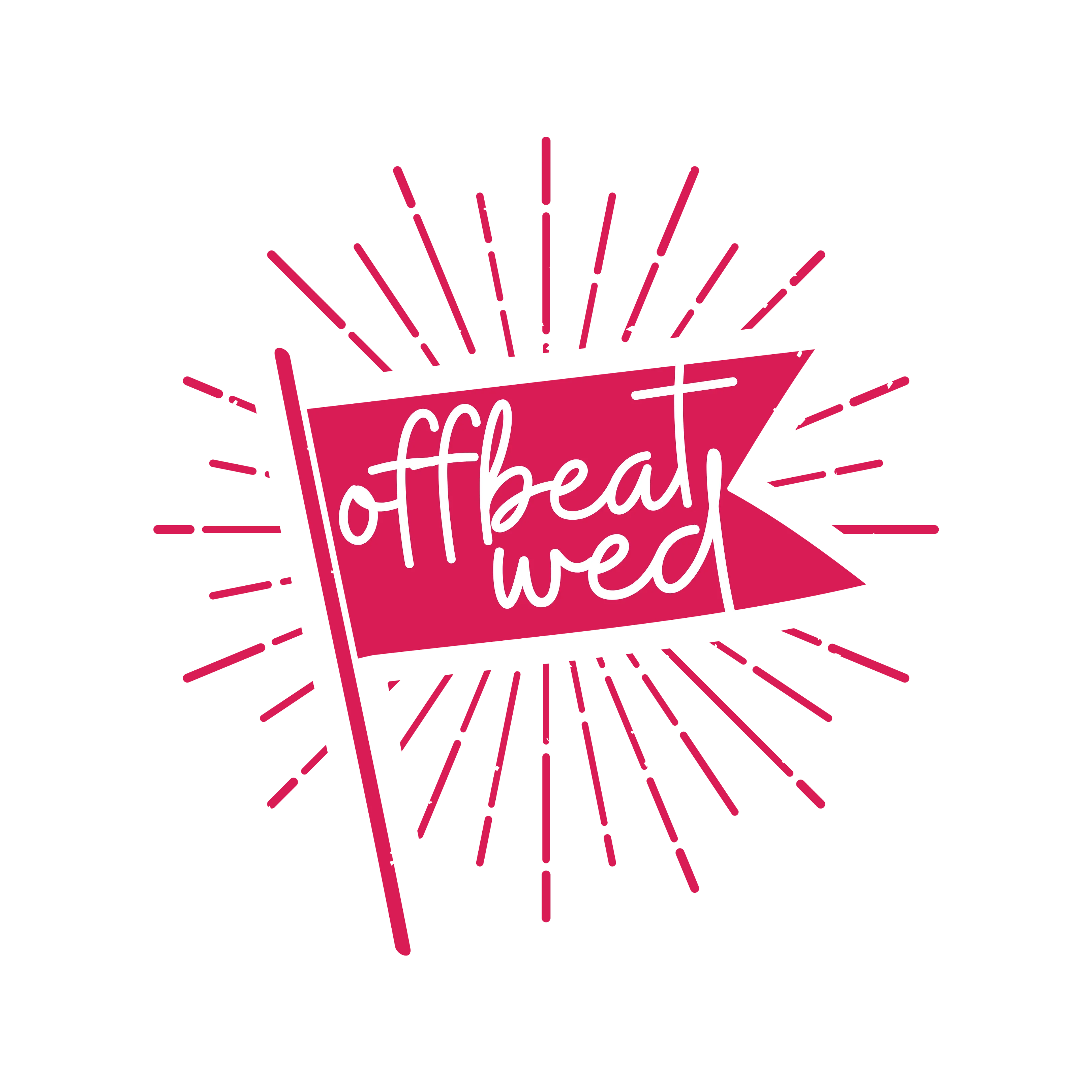 Offbeat Wed flag logo in raspberry color