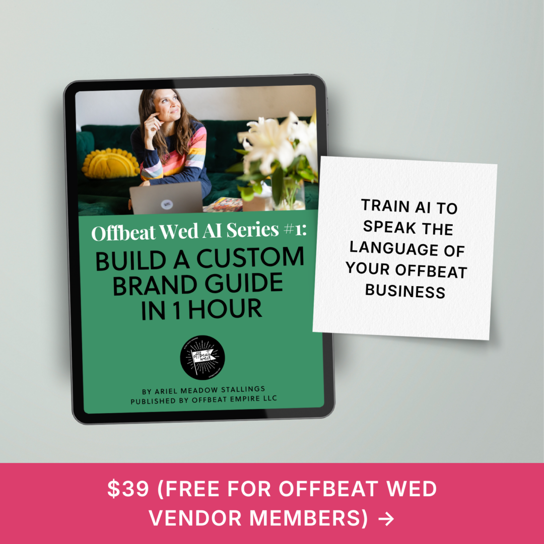 AI for wedding pros #1: build your 1-hour brand guide